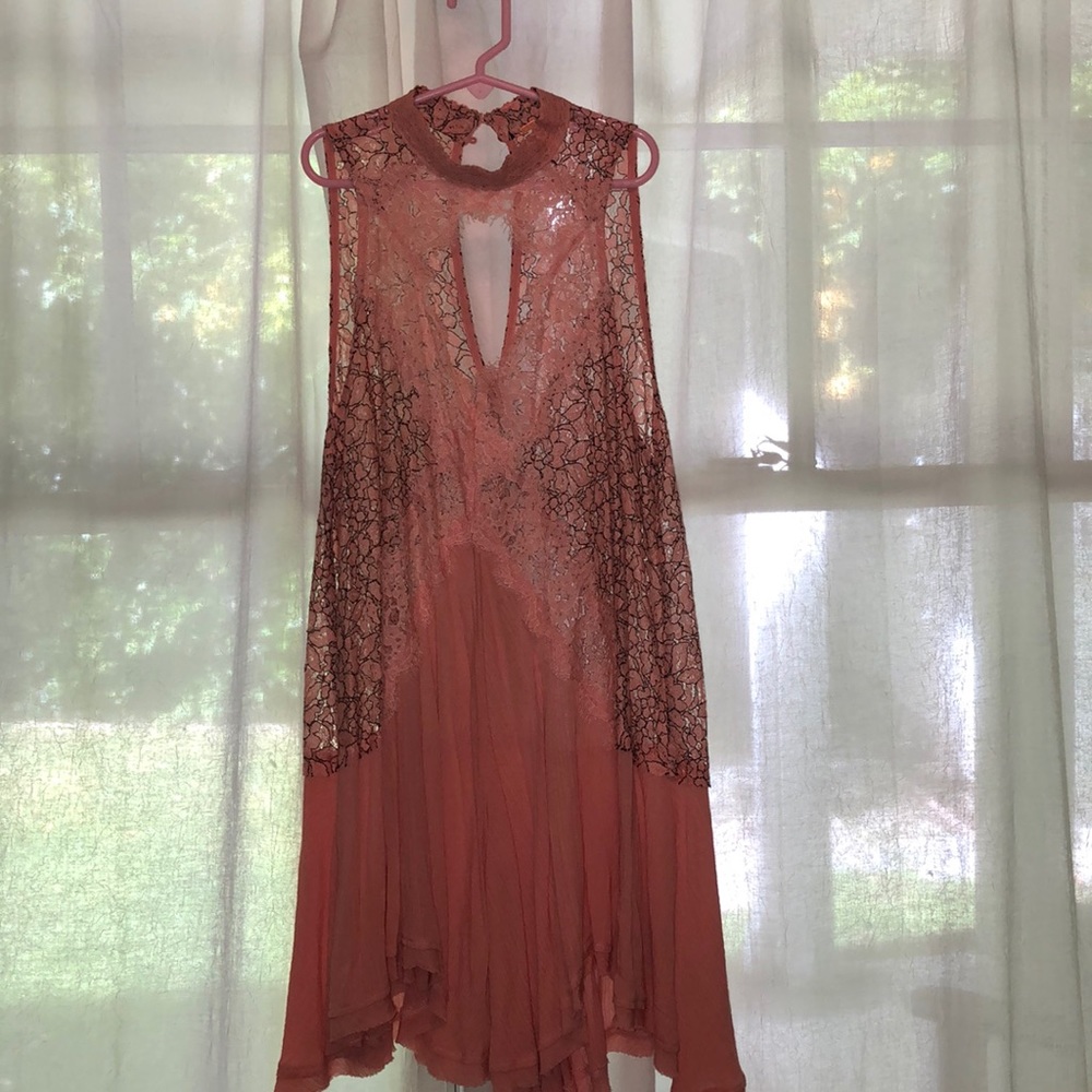 Free people pink lace dress size xs
